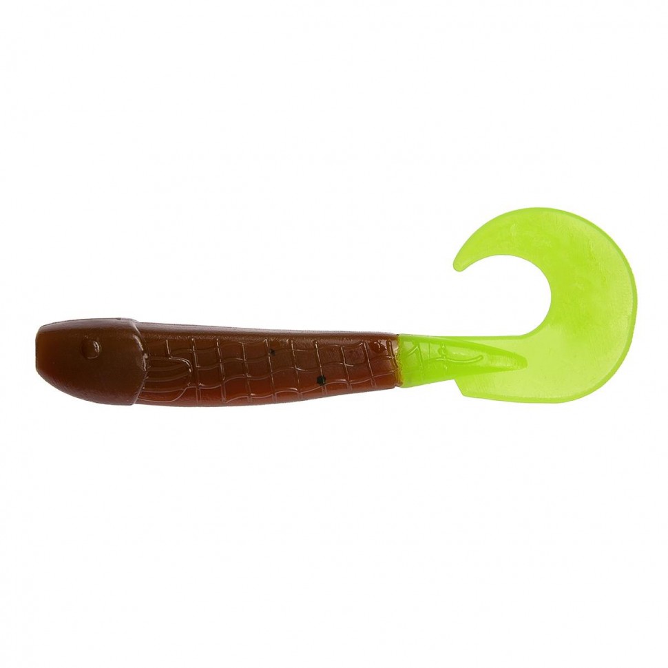 Твистер Helios Long Hybrid 3,55"/9,0 см, цвет Rusty Gold & Lime 7 шт HS-15-017 , 